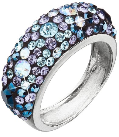 Strieborný prsteň s kryštálmi Swarovski modrý 35031.3 Blue Style - Vel'kosť prsteňa: 56