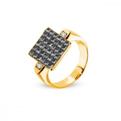 Prsteň šedý sa Swarovski Elements Kingdom PGFM6SN Silver Night