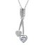 Strieborný náhrdelník so zirkónmi dve srdcia 12037.1 krystal