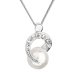 Strieborný náhrdelník s perlou Swarovski biely okrúhly 32048.1 Biela