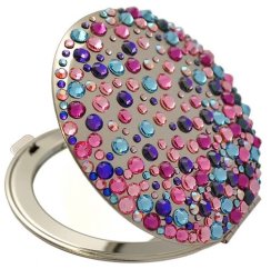 Kosmetické kapesní zrcátko se Swarovski Elements Corals VI Lila