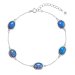 Strieborný náramok so syntetickými opálmi modrý ovál 13030.3 blue