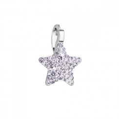 Stříbrný přívěsek s křišťály Preciosa fialová hvězdička 34259.3 Violet
