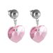 Náušnice se Swarovski Elements srdíčko Light Rose 10 mm
