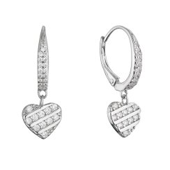 Stříbrné náušnice se zavěšeným srdíčkem 11720.1