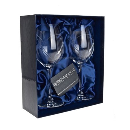 Poháre na biele víno so Swarovski Elements Hearts 360ml