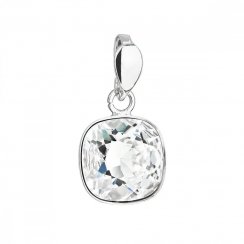 Stříbrný přívěsek s krystalem Swarovski bílý čtverec 34224.1 Krystal