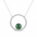 Strieborný náhrdelník zelený so Swarovski Elements Orbita NCD1122SS47EM Emerald