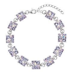 Stříbrný náramek se Swarovski krystaly fialový 33047.3 Violet