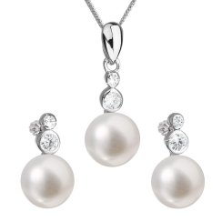 Perlová souprava z říčních perel bílá 29035.1