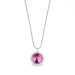 Stříbrný náhrdelník růžový se Swarovski Elements Birthday Stone NB1122SS29R Rose - Červen
