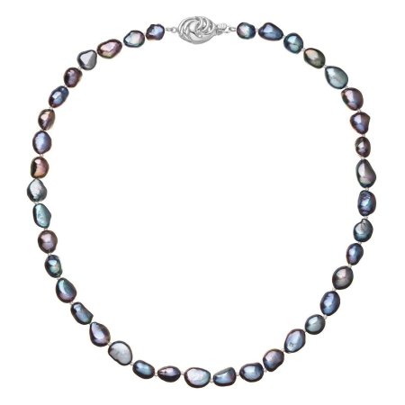 Perlový náhrdelník z riečnych perál so zapínaním z bieleho 14 karátového zlata 822027.3/9265B peacock