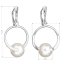 Stříbrné náušnice visací s perlou Swarovski bílé kulaté 31223.1 Bílá