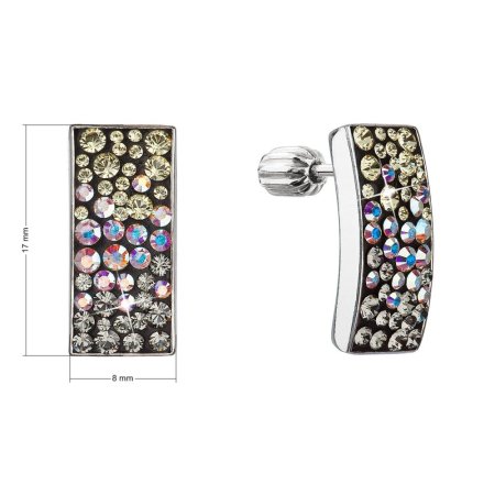 Strieborné visiace náušnice so Swarovski kryštálmi mesačné 31303.3 moonlight