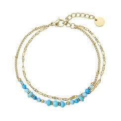 Náramok oceľový s modrým tyrkysom 43103.3