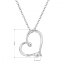 Stříbrný náhrdelník srdce s malou bílou říční perličkou 22045.1