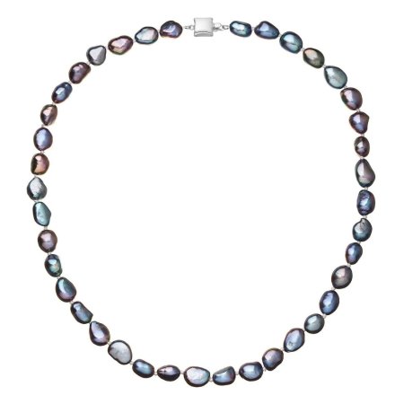 Perlový náhrdelník z riečnych perál so zapínaním z bieleho 14 karátového zlata 822027.3/9268B peacock