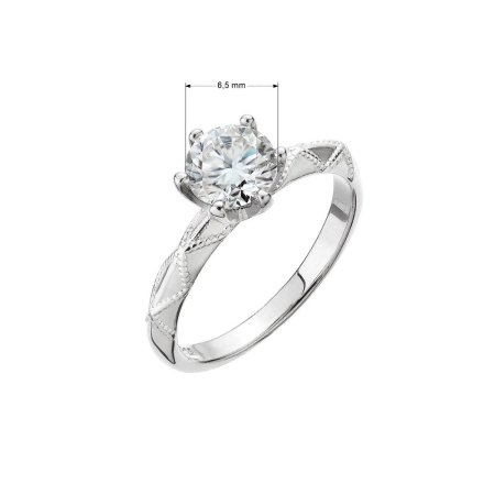 Strieborný prsteň MIA s ornamentom 15M00005 moissanite