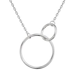 Stříbrný náhrdelník s kroužky 62025