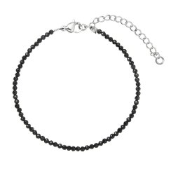 Náramek s pravými black spinel kameny 43055.3 ocel