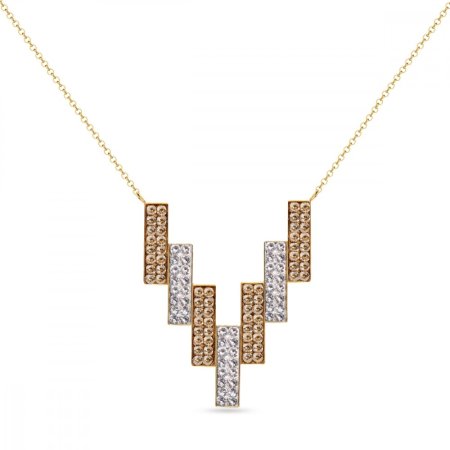 Náhrdelník zlatý se Swarovski Elements Moonlight NGFMP7GSC Golden Shadow
