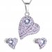 Sada šperků s krystaly Swarovski náušnice, řetízek a přívěsek fialové srdce 39170.3 Violet