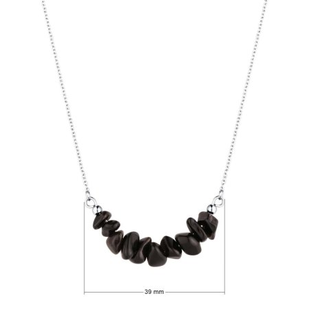 Náhrdelník s kouřovým křemenem 42037.3 ocel