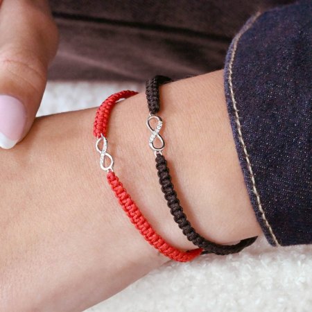 Náramok proti uhranutiu strieborné nekonečno 13002.3 Black