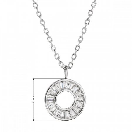 Strieborný náhrdelník okrúhly so zirkónmi 12069.1