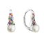 Stříbrné náušnice visací multi zirkony s bílou říční perlou 21072.3 Multi