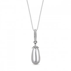 Náhrdelník so Swarovski Elements perla Light Grey