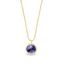 Náhrdelník fialový strieborný pozlátený so Swarovski Elements Birthday Stone NBG1122SS29TA Tanzanite - Júl