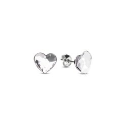 Náušnice číre so Swarovski Elements Heart K2808C Kryštál