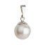Stříbrný přívěsek s bílou kulatou perlou z křišťálu Preciosa 34150.1