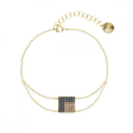 Náramok šedý sa Swarovski Elements Kingdom BGROLOFM6SNGS Silver Night