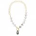 Strieborný pozlátený náhrdelník šedý Clover NG6106SN1MPB Silver Night