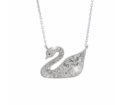 Strieborný náhrdelník s kryštálmi Swarovski labuť Kryštál
