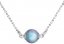 Stříbrný náhrdelník se světle modrou matnou perlou 32068.3 Light Blue