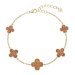 Pozlátený náramok so štvorlístkami 13108.3 oranžový