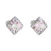 Strieborné náušnice pecka s kryštálmi Swarovski ružový kosoštvorec 31169.3 Magic Rose