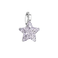 Stříbrný přívěsek s křišťály Preciosa fialová hvězdička 34259.3 Violet
