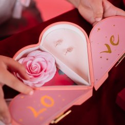 Dárková krabička srdce KR0007 růžová