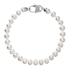 Perlový náramok z pravých riečnych perál biely 23002.1