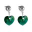 Náušnice se Swarovski Elements srdíčko Emerald 10 mm