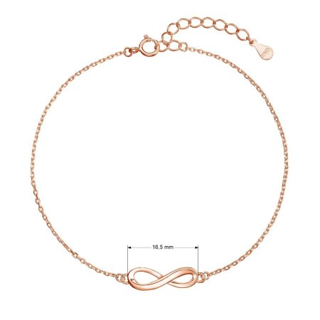 Pozlacený stříbrný ROSE náramek nekonečno 63010 rose