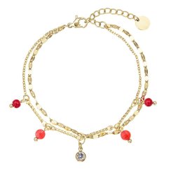 Náramok oceľový s červeným achátom 43068.3