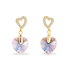 Náušnice fialové se Swarovski Elements Amore KCSG622810LAMSH Light Amethyst Shimmer