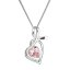Strieborný náhrdelník so Swarovski kryštálmi srdce ružové 32071.3 Light Rose