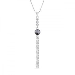 Náhrdelník šedý sa Swarovski Elements Ballena NC1122SS29BD Black Diamond