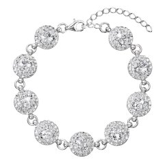 Strieborný náramok so Swarovski kryštálmi biely 33048.1 Krystal